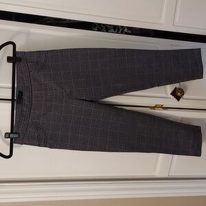 Gray Checked Crop Work Pants